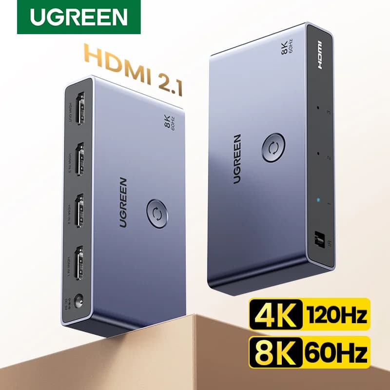 Przełącznik HDMI 2.1, 3-wejściowy 1-wyjściowy, 8K, pilot