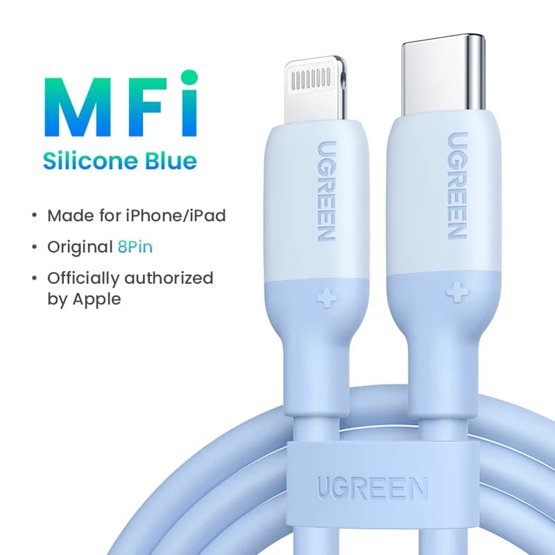 Kabel USB-C do Lightning z certyfikatem MFi, silikonowy, szybkie ładowanie
