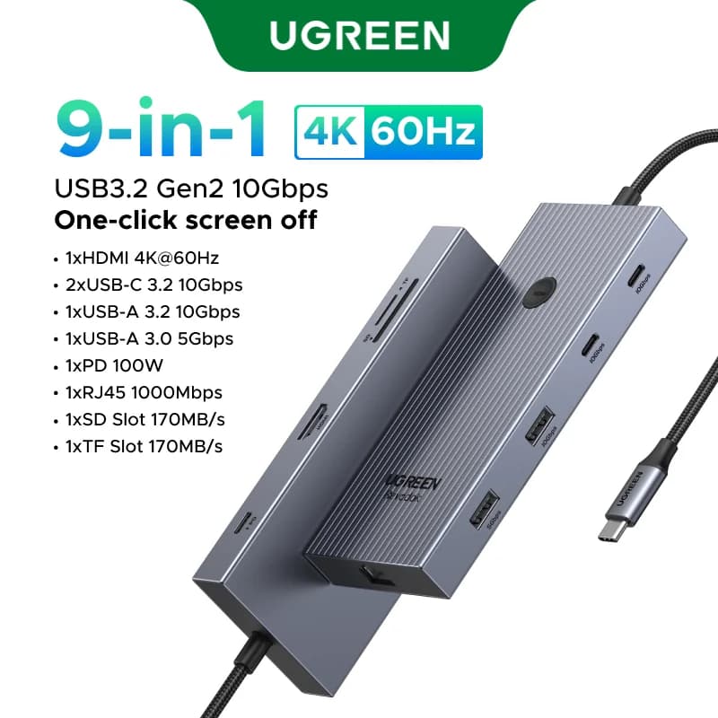 Hub USB-C z podwójnym HDMI i RJ45