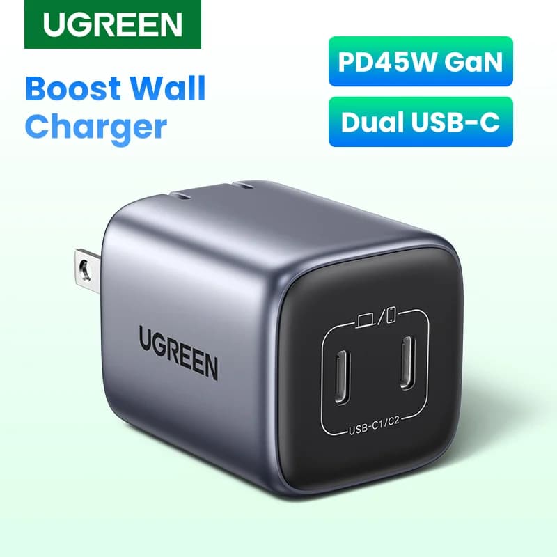 Ładowarka szybka USB-C GaN 45W z QC i PD