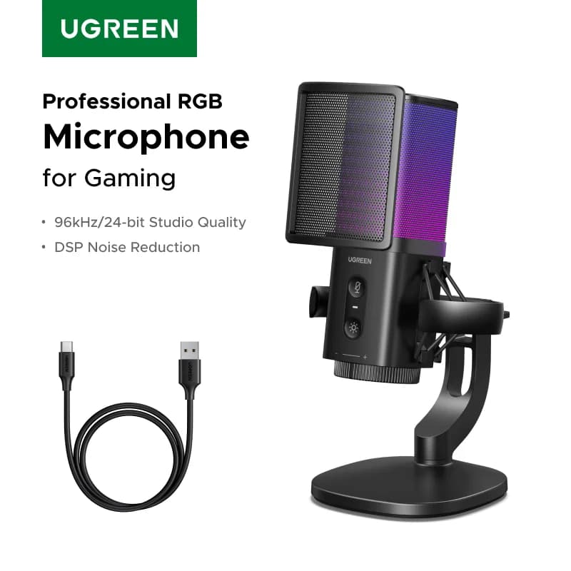 Mikrofon USB z dotykowym wyciszeniem i podświetleniem RGB
