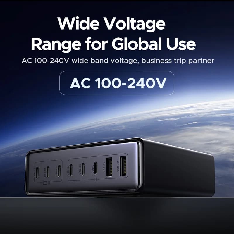 Ładowarka biurkowa GaN 200W, wtyczka US