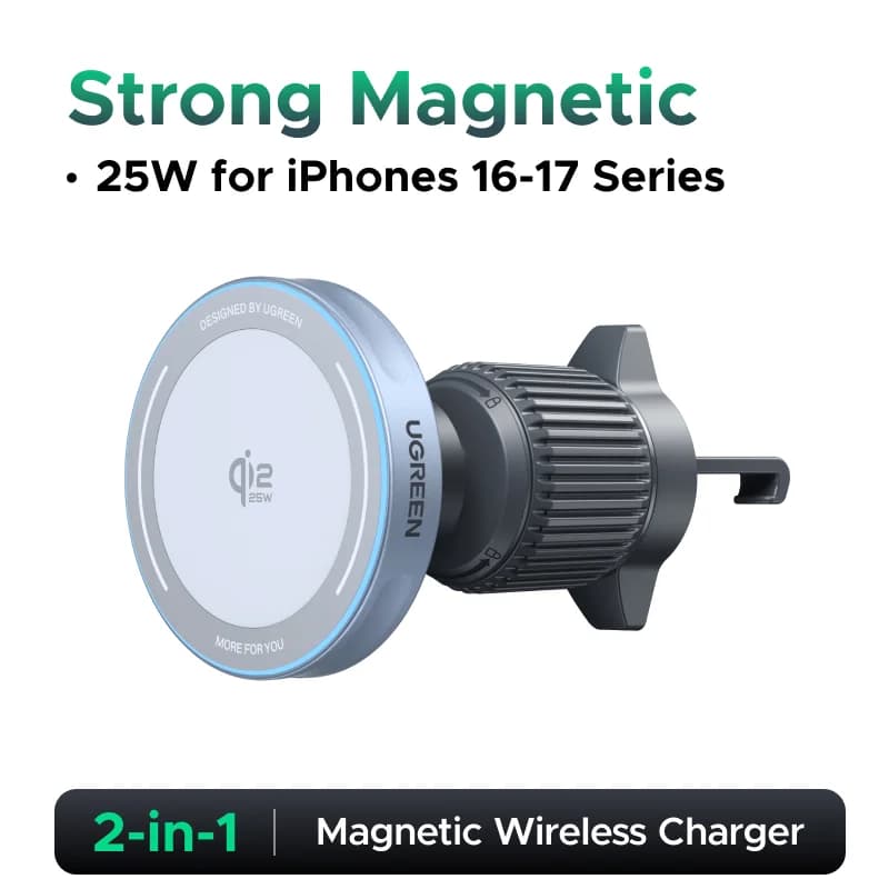 Magnetyczna bezprzewodowa ładowarka samochodowa Qi2.2, 25W