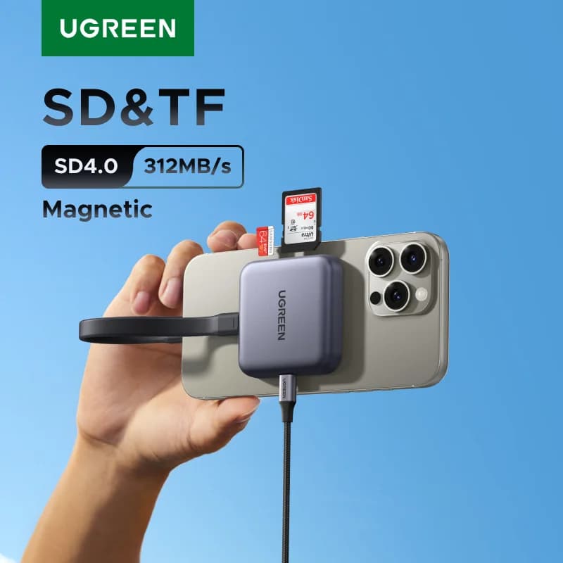 Magnetyczny czytnik kart SD i TF USB-C, 312MB/s