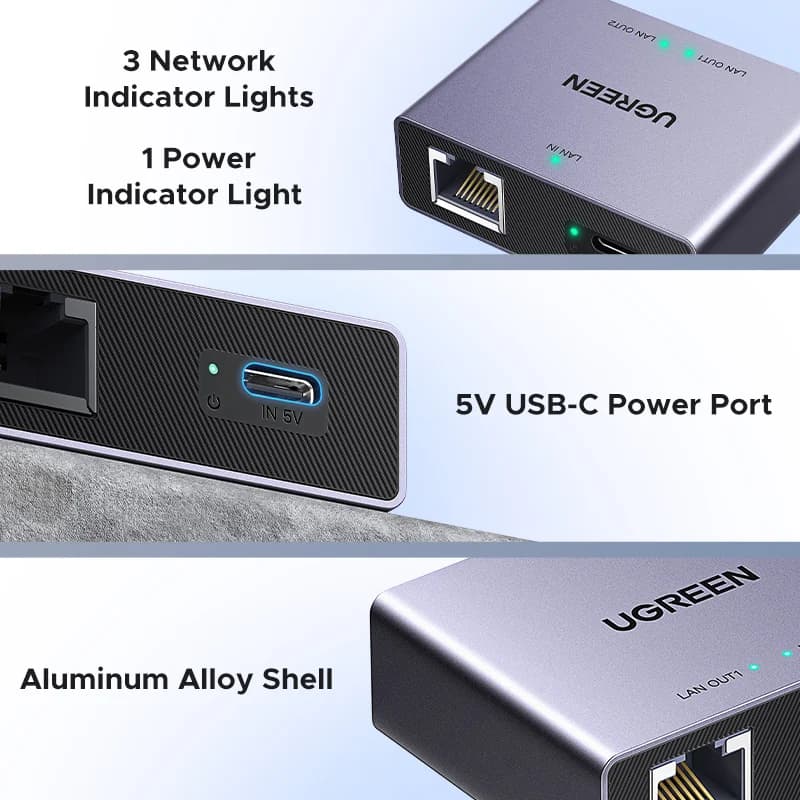 Rozdzielacz Ethernet RJ45, adapter LAN 1 na 2
