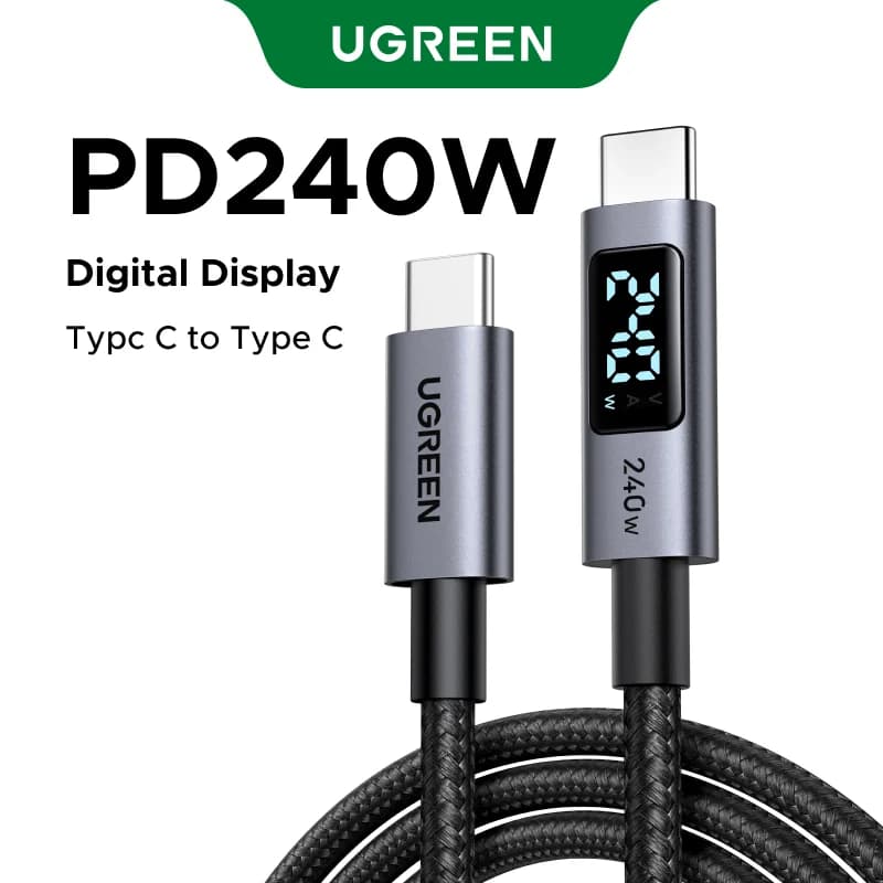 Kabel USB-C 240W z cyfrowym wyświetlaczem mocy