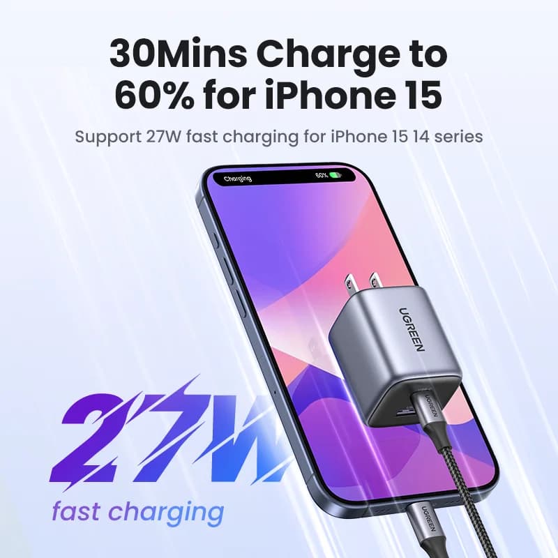 Ładowarka szybkiego ładowania GaN USB-C 35W z wtyczką US
