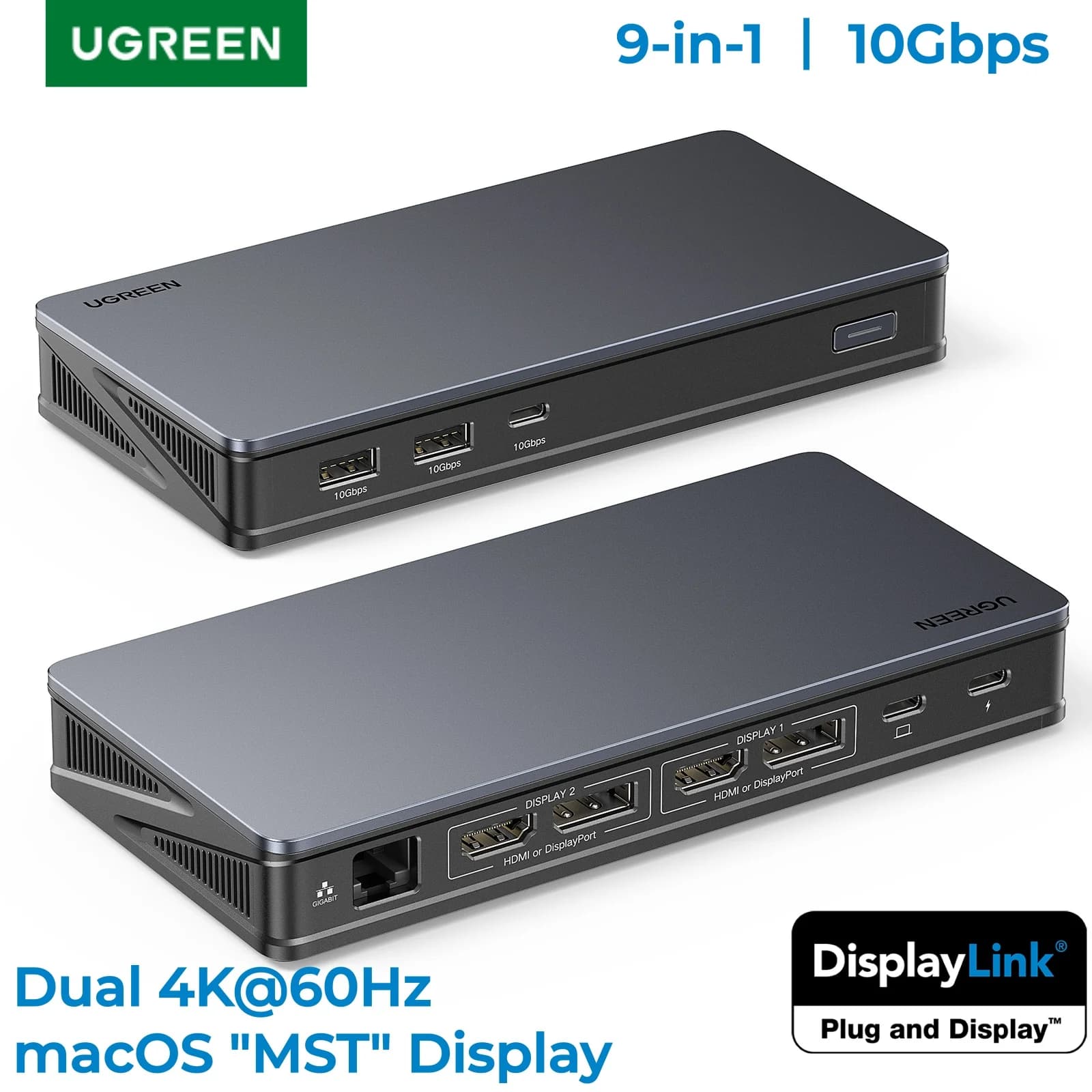 Stacja dokująca DisplayLink z podwójnym HDMI 4K i DP