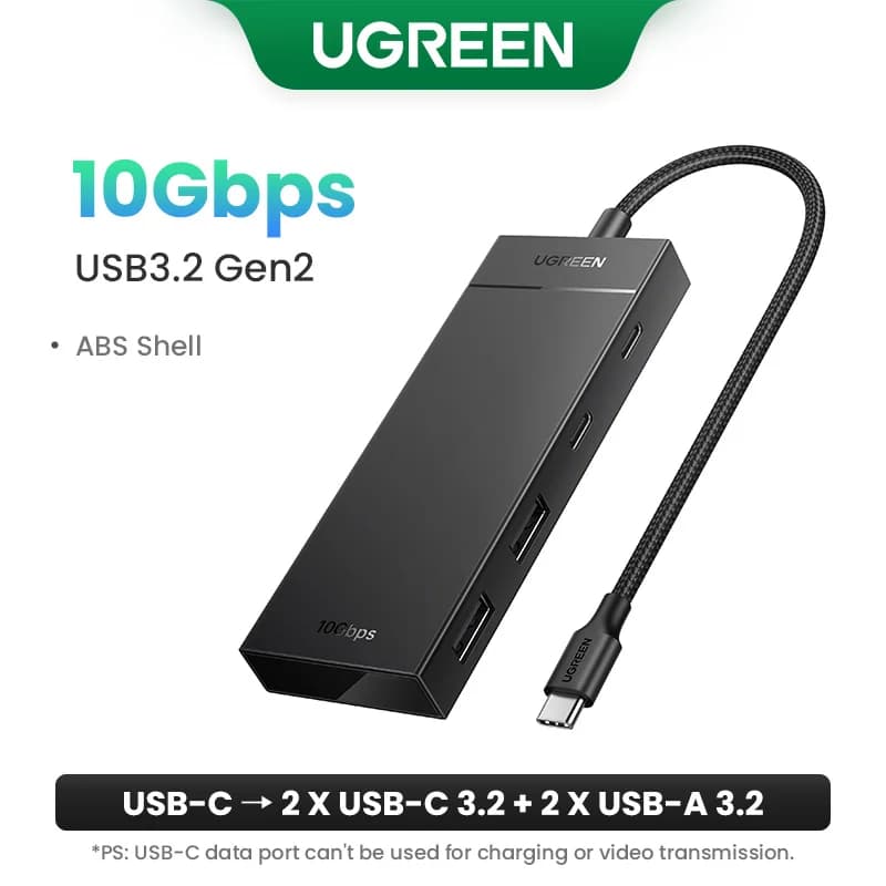 Hub USB-C 4-portowy adapter Type-C 10Gbps