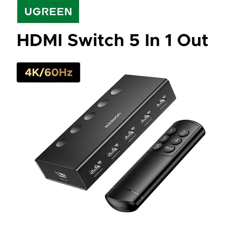 Przełącznik HDMI 5-portowy 4K z pilotem