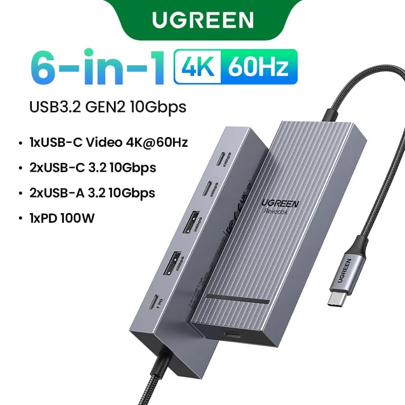 Hub USB-C z HDMI 4K, przesyłem danych 10Gbps i PD 100W