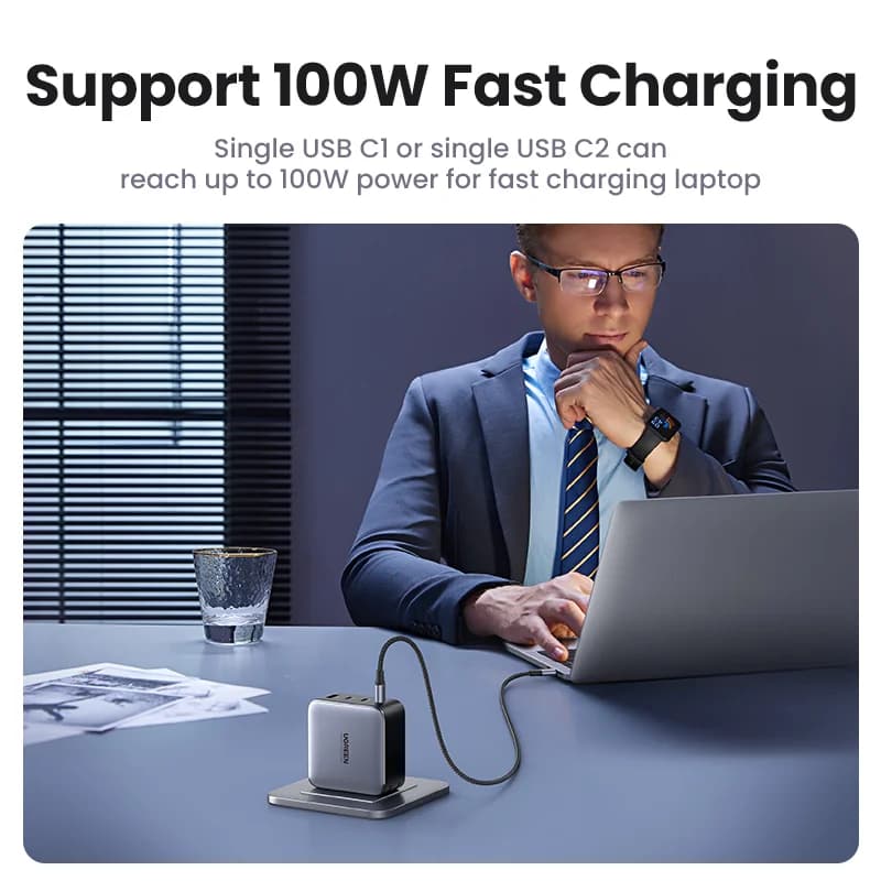 Ładowarka szybka USB-C GaN 100W z wtyczką US