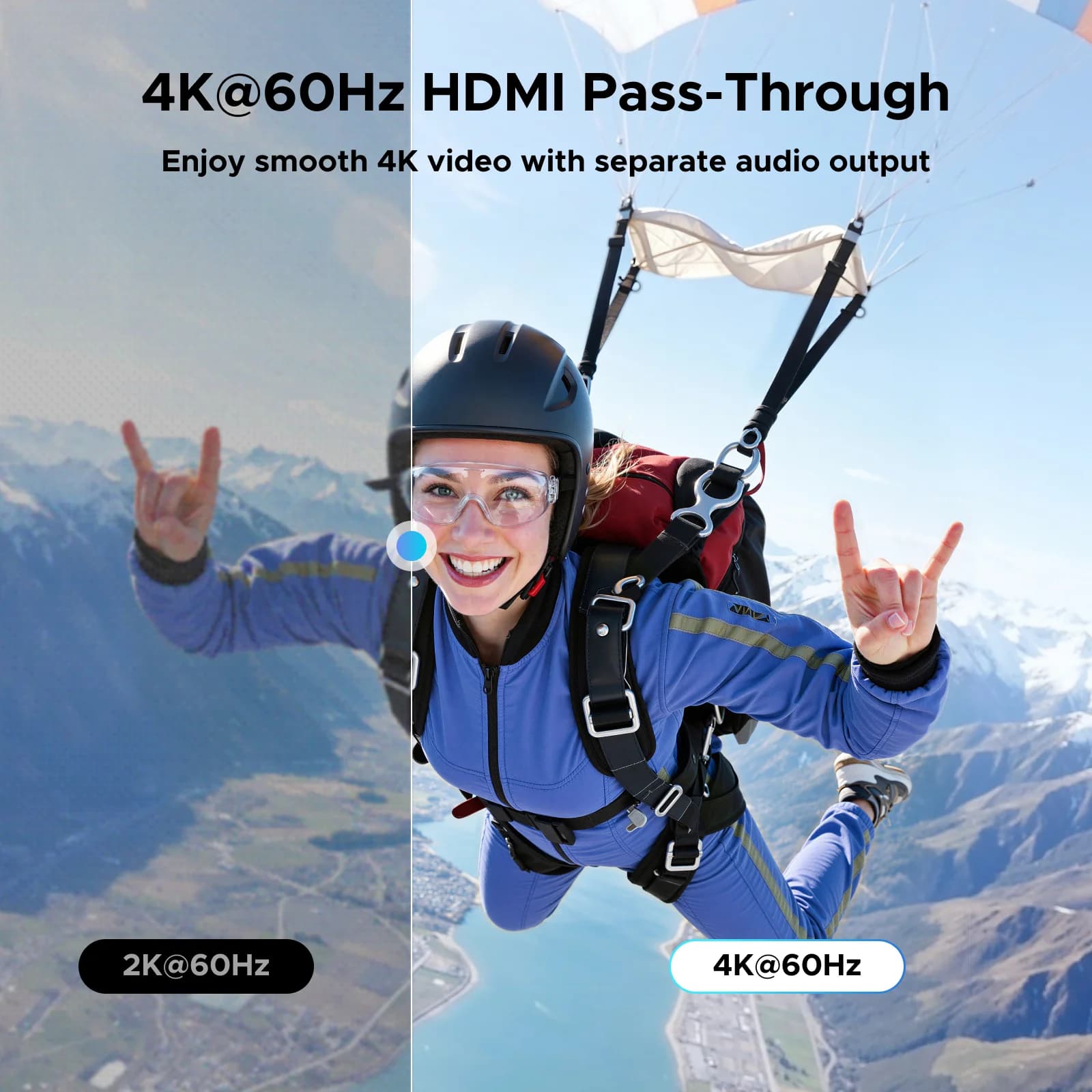 Ekstraktor dźwięku HDMI 4K 60Hz, optyczny i jack 3,5 mm