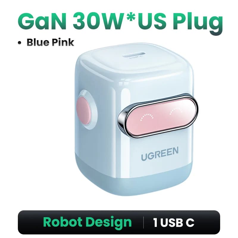 Ładowarka szybkiego ładowania GaN 65W, design robota, wtyczka US