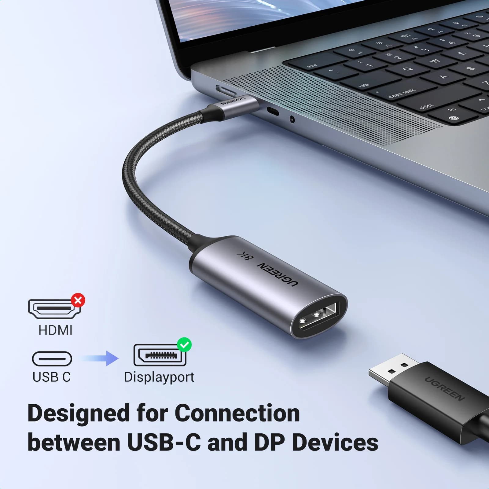 Kabel adaptera USB-C do DisplayPort 1.4 8K