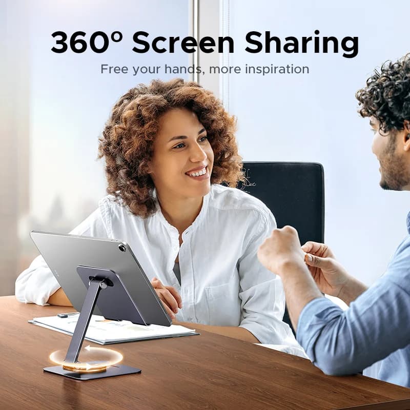 Aluminiowy stojak na tablet i telefon z obrotem 360°