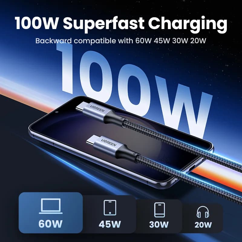 Zestaw 2 kabli USB-C na USB-C PD 100W