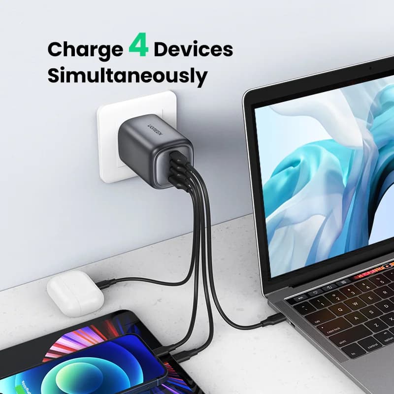 Ładowarka szybka GaN USB-C 100W, wtyczka UK