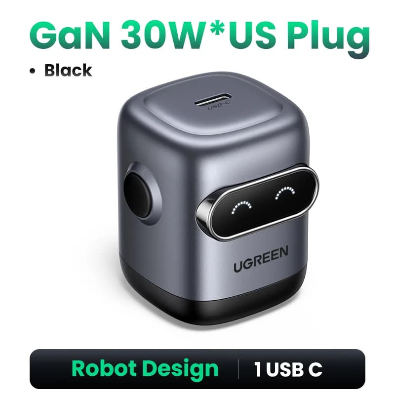 Ładowarka szybkiego ładowania GaN 65W, design robota, wtyczka US