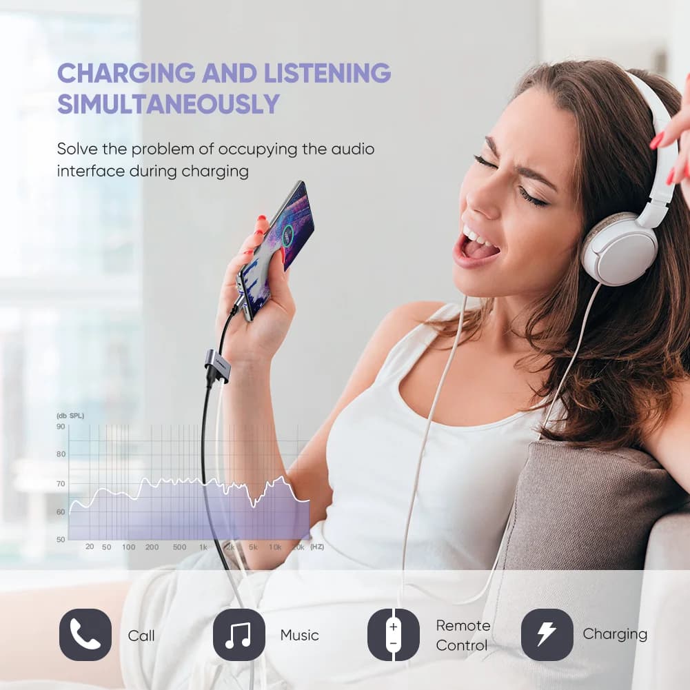 Kabel adapter audio USB-C na AUX 3.5mm