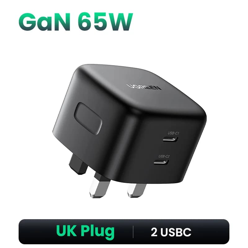Ładowarka szybka GaN USB-C 100W, wtyczka UK