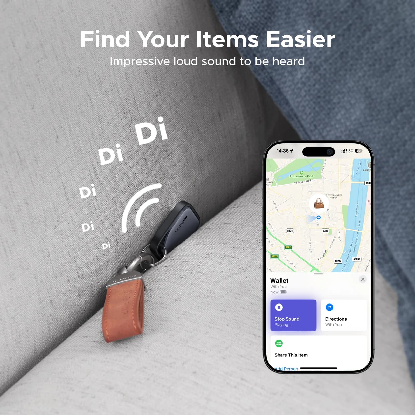 Inteligentny lokalizator Bluetooth Tag dla iOS Find My