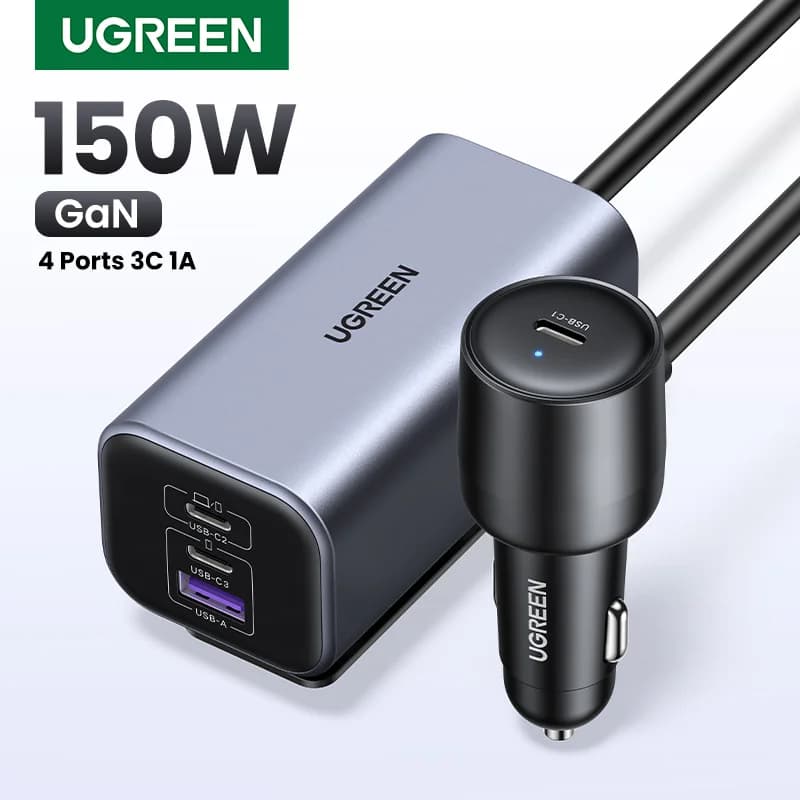 Ładowarka samochodowa GaN 150W z 4 portami USB