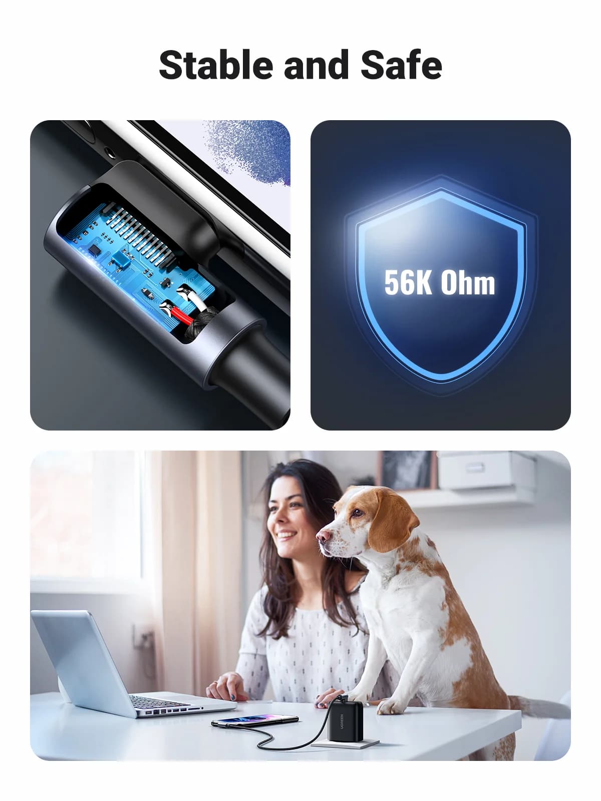 Kabel USB-C na USB-C nylonowy 90-stopni