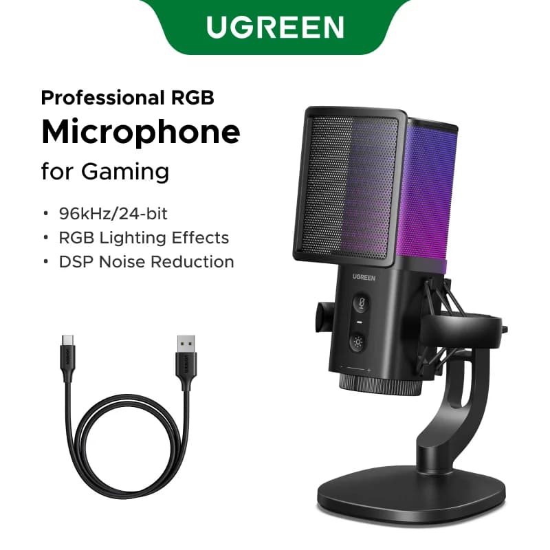Mikrofon USB z dotykowym wyciszeniem i podświetleniem RGB