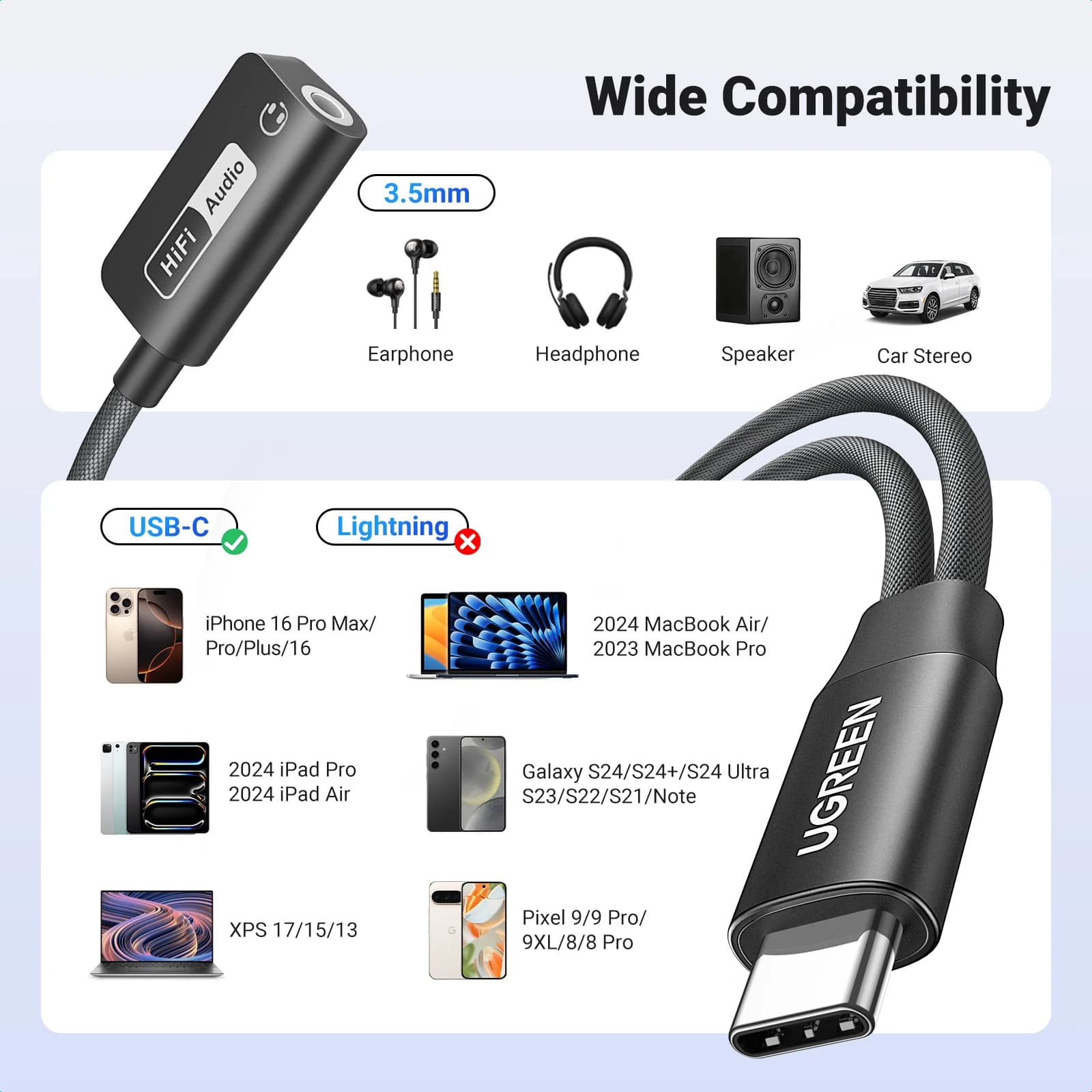 Adapter USB-C do słuchawek i ładowania PD