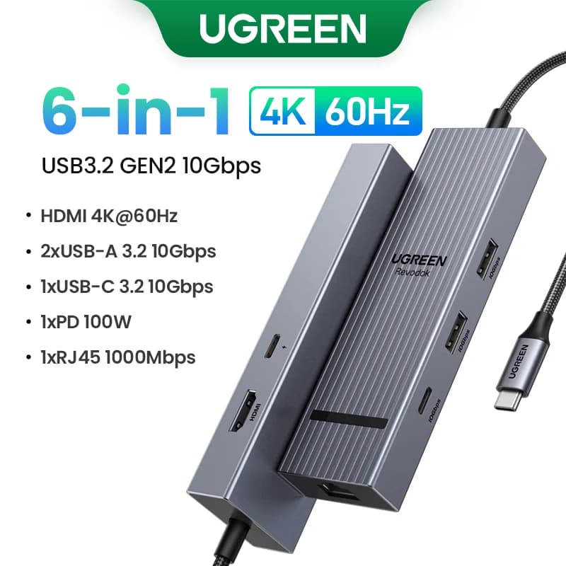 Hub USB-C z podwójnym HDMI i RJ45
