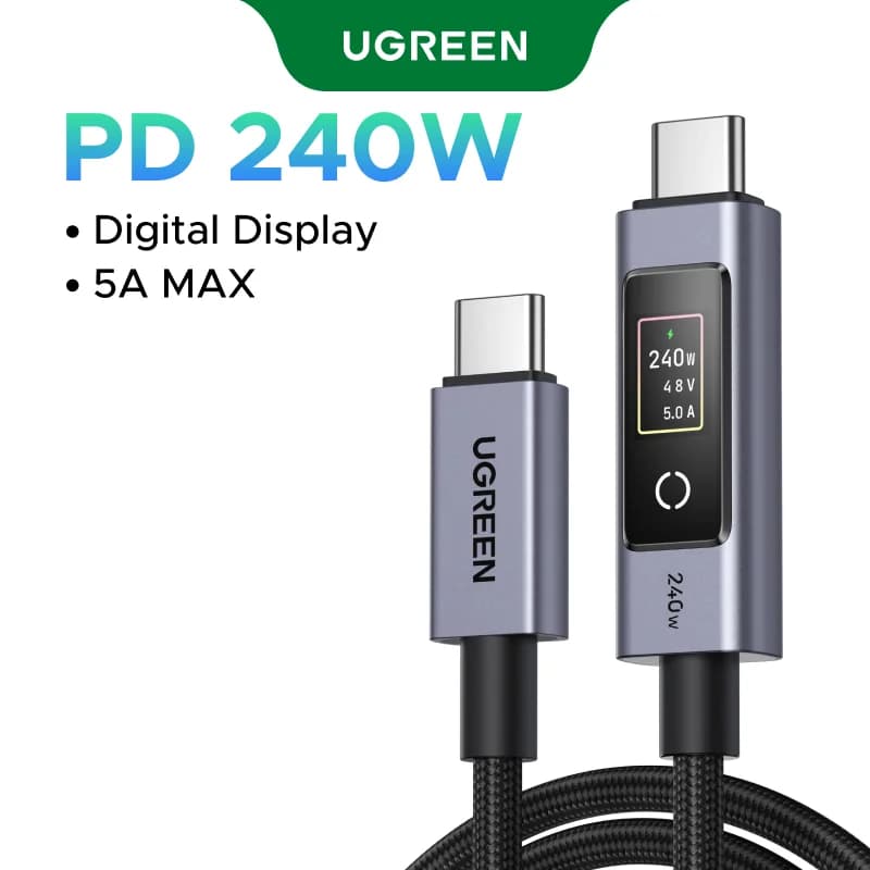 Kabel USB-C PD 240W z wyświetlaczem cyfrowym