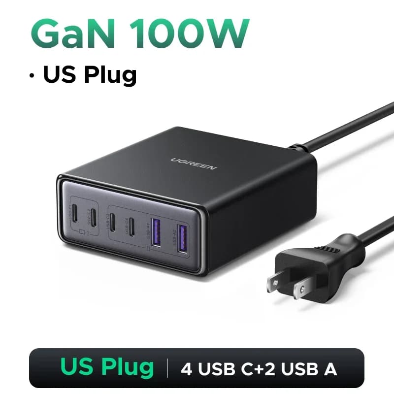 Ładowarka biurkowa GaN 200W, wtyczka US