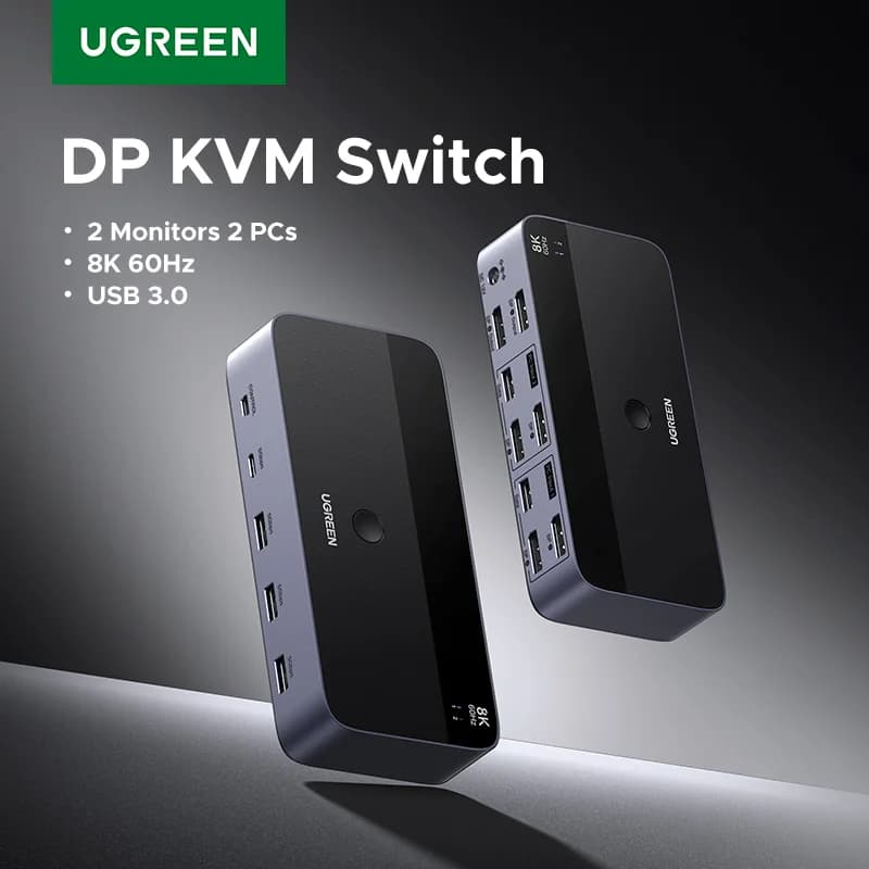 Przełącznik KVM Dual Monitor, 8K/60Hz, USB 3.0