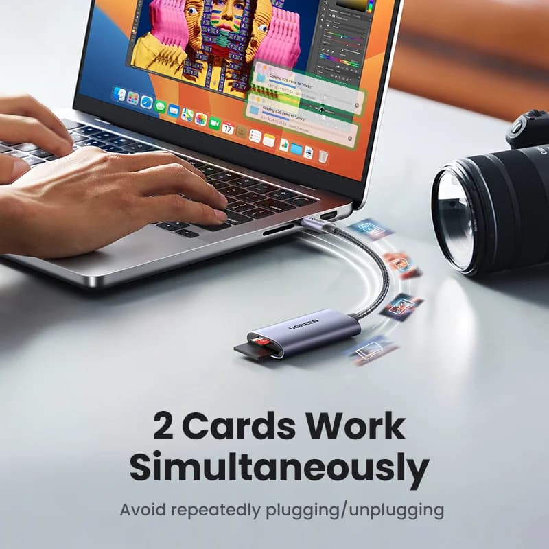 Czytnik kart SD i MicroSD USB-C, prędkość 312MB/s