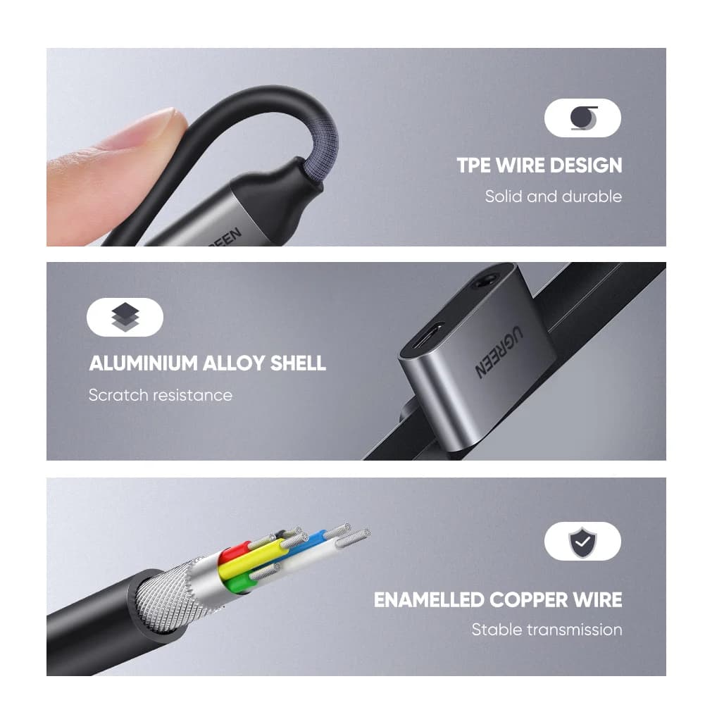 Kabel adapter audio USB-C na AUX 3.5mm