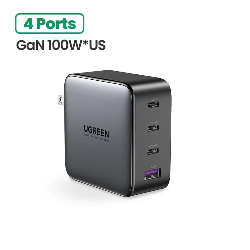 Ładowarka szybka USB-C GaN 100W z wtyczką US