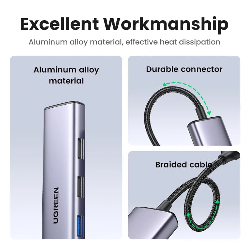 Hub USB-C z HDMI 4K, czytnikiem SD/TF i PD 100W