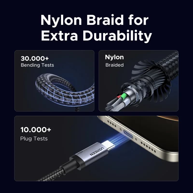 Zestaw 2 sztuk kabel USB-C na USB-C, szybkie ładowanie PD 60W