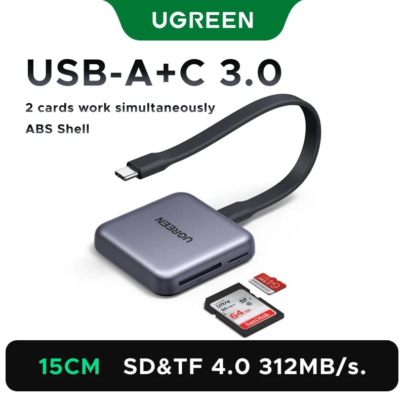 Magnetyczny czytnik kart SD i TF USB-C, 312MB/s