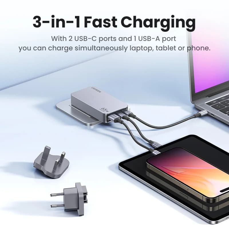 Ładowarka USB-C GaN 65W z Quick Charge 4.0