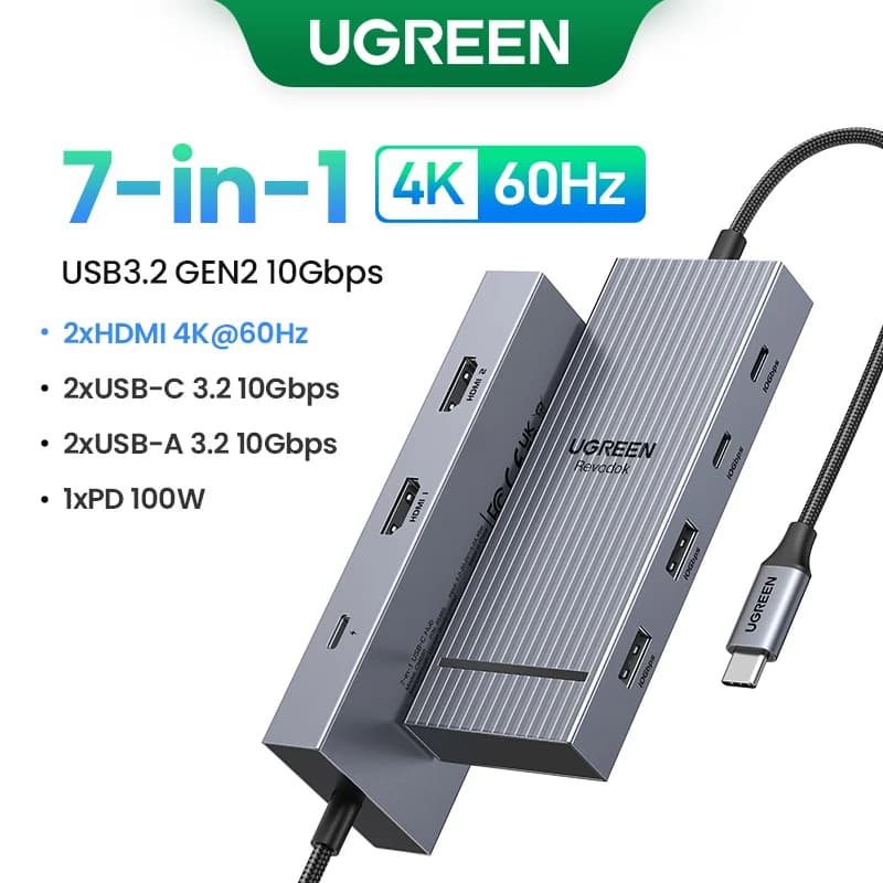 Hub USB-C z podwójnym HDMI i RJ45