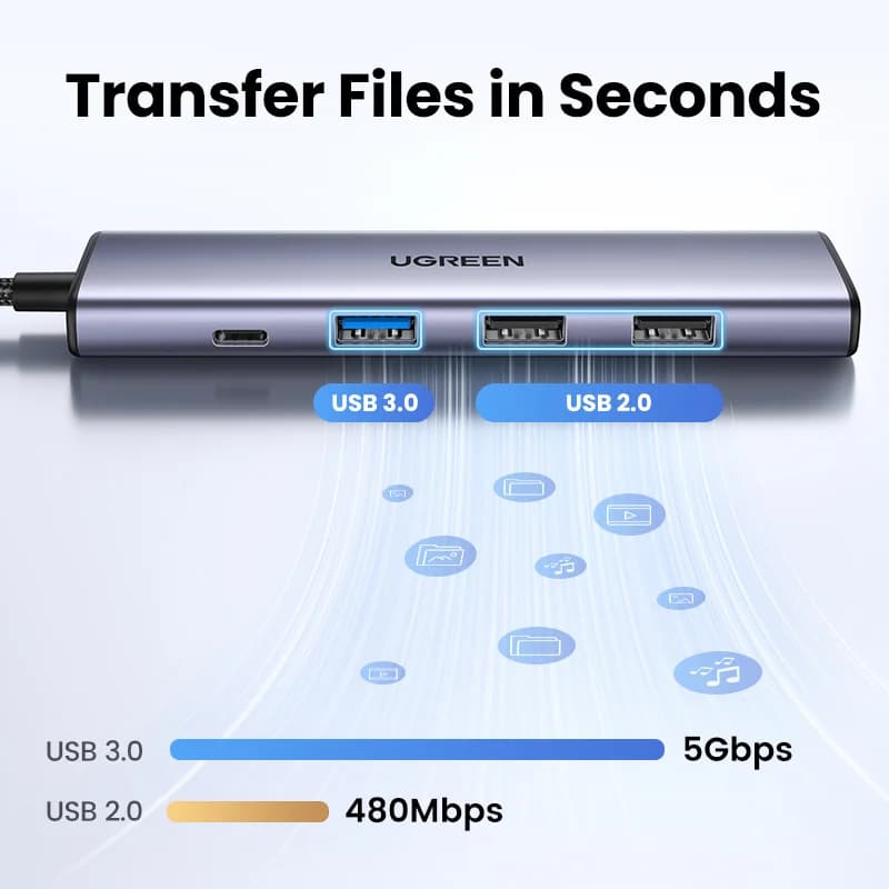 Hub USB-C z HDMI 4K, czytnikiem SD/TF i PD 100W